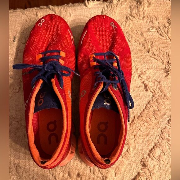 On Running Red and Orange Women's Sneakers - Picture 4 of 8